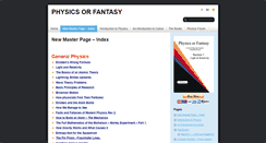 Desktop Screenshot of physicsorfantasy.co.uk